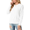 image:imageGRECERELLE 2026 Womens Fall Winter Long Sleeve Casual Pullover Sweater TopsWhite