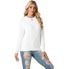 image:imageGRECERELLE 2026 Womens Fall Winter Long Sleeve Casual Pullover Sweater TopsWhite