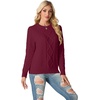 image:imageGRECERELLE 2026 Womens Fall Winter Long Sleeve Casual Pullover Sweater TopsWine Red