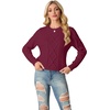 image:imageGRECERELLE 2026 Womens Fall Winter Long Sleeve Casual Pullover Sweater TopsWine Red