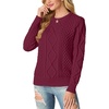 image:imageGRECERELLE 2026 Womens Fall Winter Long Sleeve Casual Pullover Sweater TopsWine Red