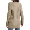 image:imageGRECERELLE 2026 Womens Long Sleeve Cable Knit Cardigan Sweater with Pockets01khaki