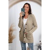 image:imageGRECERELLE 2026 Womens Long Sleeve Cable Knit Cardigan Sweater with Pockets01khaki