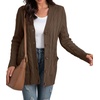 image:imageGRECERELLE 2026 Womens Long Sleeve Cable Knit Cardigan Sweater with Pockets02dark Khaki