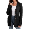 image:imageGRECERELLE 2026 Womens Long Sleeve Cable Knit Cardigan Sweater with Pockets03black