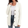 image:imageGRECERELLE 2026 Womens Long Sleeve Cable Knit Cardigan Sweater with Pockets04white