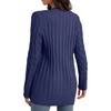 image:imageGRECERELLE 2026 Womens Long Sleeve Cable Knit Cardigan Sweater with Pockets05navy Blue