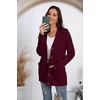 image:imageGRECERELLE 2026 Womens Long Sleeve Cable Knit Cardigan Sweater with Pockets06wine Red