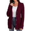 image:imageGRECERELLE 2026 Womens Long Sleeve Cable Knit Cardigan Sweater with Pockets06wine Red