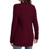 image:imageGRECERELLE 2026 Womens Long Sleeve Cable Knit Cardigan Sweater with Pockets06wine Red