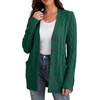 image:imageGRECERELLE 2026 Womens Long Sleeve Cable Knit Cardigan Sweater with Pockets08dark Green