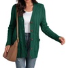 image:imageGRECERELLE 2026 Womens Long Sleeve Cable Knit Cardigan Sweater with Pockets08dark Green