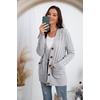 image:imageGRECERELLE 2026 Womens Long Sleeve Cable Knit Cardigan Sweater with Pockets11gray