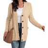 image:imageGRECERELLE 2026 Womens Long Sleeve Cable Knit Cardigan Sweater with Pockets23beige
