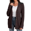 image:imageGRECERELLE 2026 Womens Long Sleeve Cable Knit Cardigan Sweater with Pockets24coffee