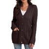 image:imageGRECERELLE 2026 Womens Long Sleeve Cable Knit Cardigan Sweater with Pockets24coffee
