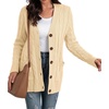 image:imageGRECERELLE 2026 Womens Long Sleeve Cable Knit Cardigan Sweater with Pockets25apricot