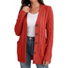 image:imageGRECERELLE 2026 Womens Long Sleeve Cable Knit Cardigan Sweater with Pockets26pumpkin
