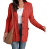 image:imageGRECERELLE 2026 Womens Long Sleeve Cable Knit Cardigan Sweater with Pockets26pumpkin