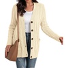 image:imageGRECERELLE 2026 Womens Long Sleeve Cable Knit Cardigan Sweater with Pockets27off White
