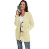 image:imageGRECERELLE 2026 Womens Long Sleeve Cable Knit Cardigan Sweater with PocketsApricot White