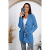 image:imageGRECERELLE 2026 Womens Long Sleeve Cable Knit Cardigan Sweater with PocketsBlue