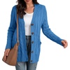 image:imageGRECERELLE 2026 Womens Long Sleeve Cable Knit Cardigan Sweater with PocketsBlue