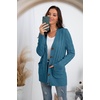 image:imageGRECERELLE 2026 Womens Long Sleeve Cable Knit Cardigan Sweater with PocketsCyan Blue