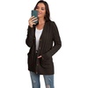 image:imageGRECERELLE 2026 Womens Long Sleeve Cable Knit Cardigan Sweater with PocketsDark Coffee
