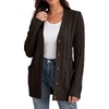 image:imageGRECERELLE 2026 Womens Long Sleeve Cable Knit Cardigan Sweater with PocketsDark Coffee