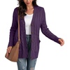 image:imageGRECERELLE 2026 Womens Long Sleeve Cable Knit Cardigan Sweater with PocketsDark Purple