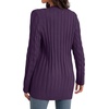 image:imageGRECERELLE 2026 Womens Long Sleeve Cable Knit Cardigan Sweater with PocketsDark Purple