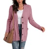image:imageGRECERELLE 2026 Womens Long Sleeve Cable Knit Cardigan Sweater with PocketsDeep Pink