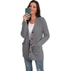 image:imageGRECERELLE 2026 Womens Long Sleeve Cable Knit Cardigan Sweater with PocketsGray Blue