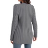 image:imageGRECERELLE 2026 Womens Long Sleeve Cable Knit Cardigan Sweater with PocketsGray Blue