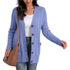 image:imageGRECERELLE 2026 Womens Long Sleeve Cable Knit Cardigan Sweater with PocketsLight Blue