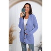 image:imageGRECERELLE 2026 Womens Long Sleeve Cable Knit Cardigan Sweater with PocketsLight Blue