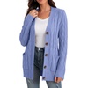 image:imageGRECERELLE 2026 Womens Long Sleeve Cable Knit Cardigan Sweater with PocketsLight Blue