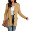 image:imageGRECERELLE 2026 Womens Long Sleeve Cable Knit Cardigan Sweater with PocketsLight Camel