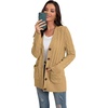 image:imageGRECERELLE 2026 Womens Long Sleeve Cable Knit Cardigan Sweater with PocketsLight Camel