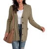 image:imageGRECERELLE 2026 Womens Long Sleeve Cable Knit Cardigan Sweater with PocketsLight Coffee