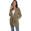 image:imageGRECERELLE 2026 Womens Long Sleeve Cable Knit Cardigan Sweater with PocketsLight Coffee