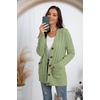 image:imageGRECERELLE 2026 Womens Long Sleeve Cable Knit Cardigan Sweater with PocketsLight Green