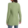 image:imageGRECERELLE 2026 Womens Long Sleeve Cable Knit Cardigan Sweater with PocketsLight Green