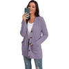 image:imageGRECERELLE 2026 Womens Long Sleeve Cable Knit Cardigan Sweater with PocketsLilac