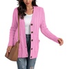 image:imageGRECERELLE 2026 Womens Long Sleeve Cable Knit Cardigan Sweater with PocketsPink