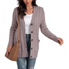 image:imageGRECERELLE 2026 Womens Long Sleeve Cable Knit Cardigan Sweater with PocketsPurple