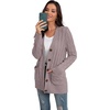 image:imageGRECERELLE 2026 Womens Long Sleeve Cable Knit Cardigan Sweater with PocketsPurple