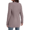 image:imageGRECERELLE 2026 Womens Long Sleeve Cable Knit Cardigan Sweater with PocketsPurple