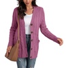 image:imageGRECERELLE 2026 Womens Long Sleeve Cable Knit Cardigan Sweater with PocketsRed Gray